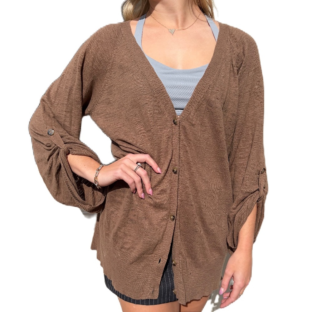Kenneth Cole Reaction cardigan sweater Brown Medium